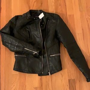 Leather waist jacket